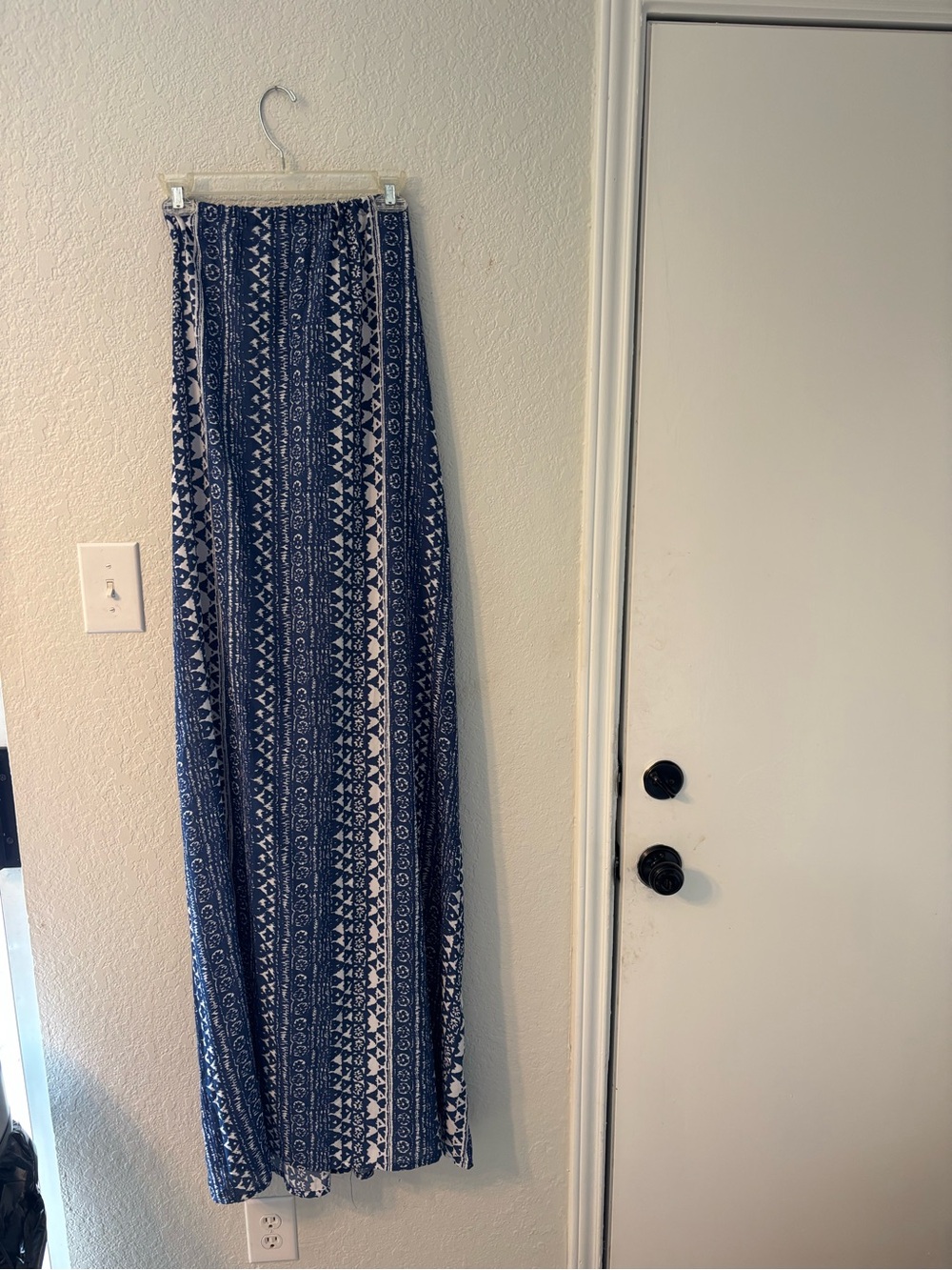 Elan Navy and White Printed Maxi dress